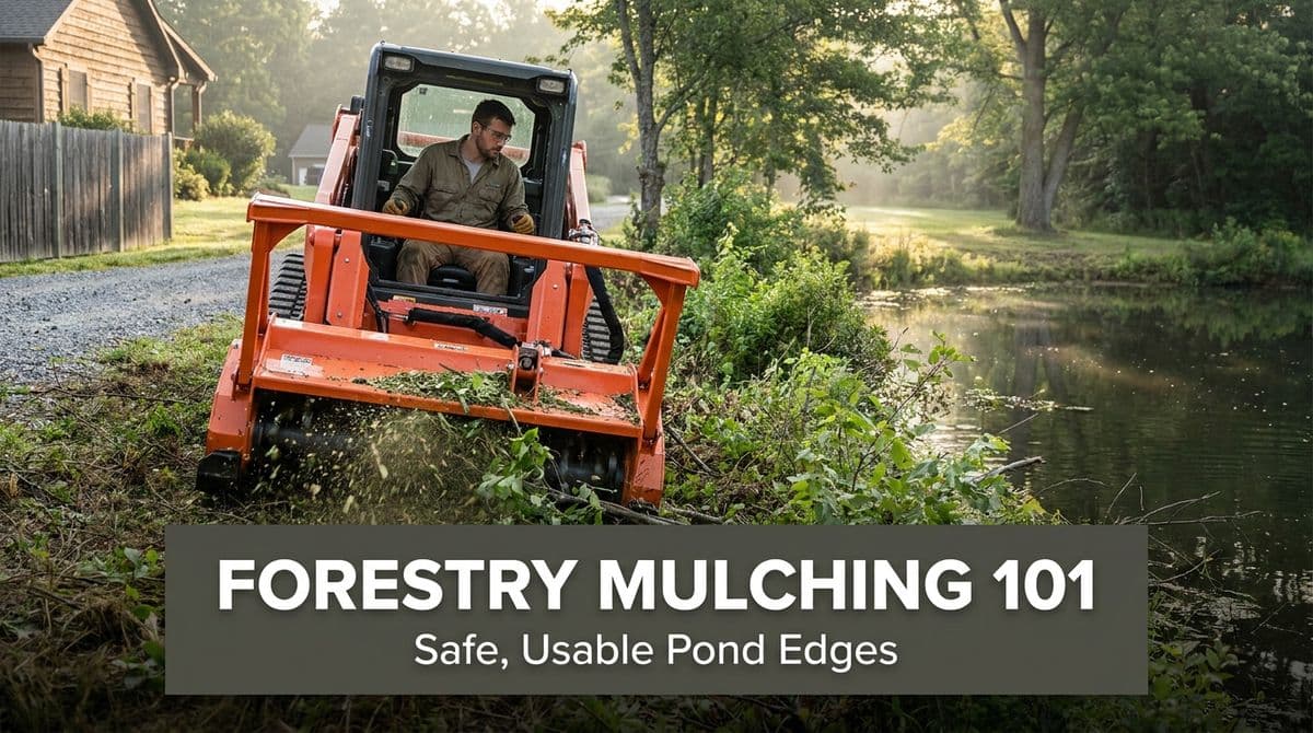 Forestry Mulching 101: Clearing Safe, Usable Pond Edges image