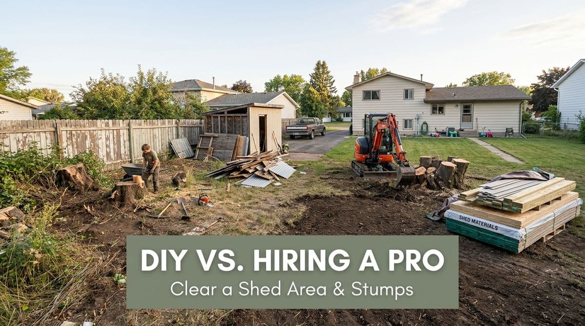 DIY vs. Hiring a Pro: Clear a Shed Area & Stumps image